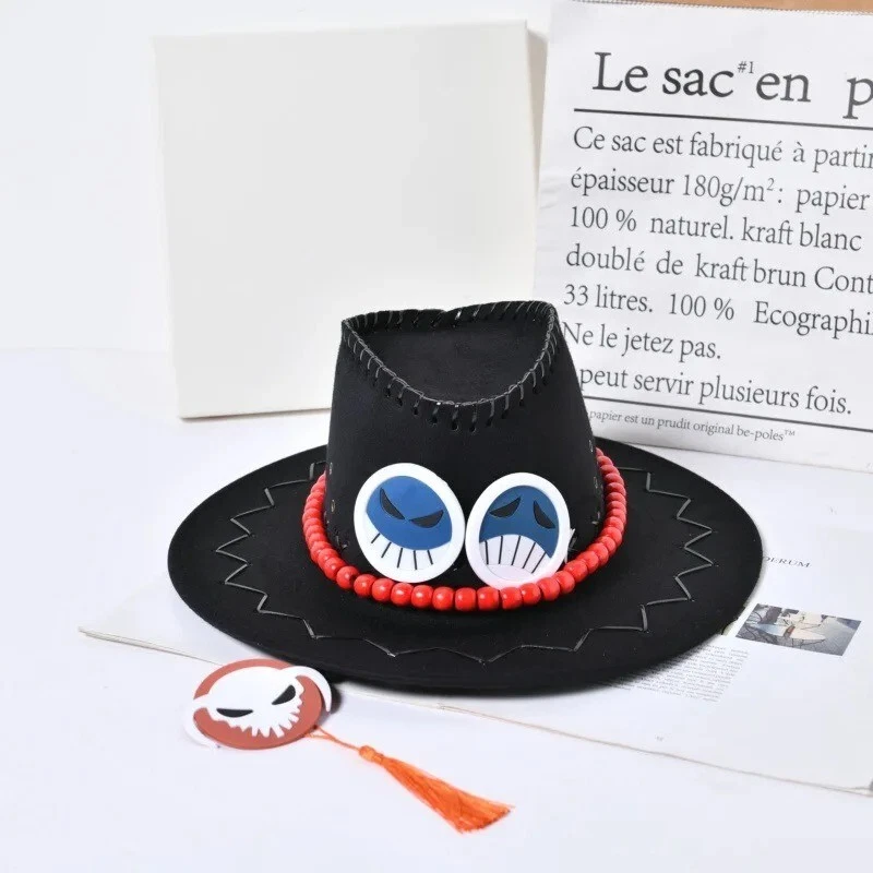 Gorra de una pieza D Ace Sombreros Juegos con disfraces Gamuza Sombrero de vaquero Hombres Mujeres Niños Piratas Foto 4 de 4