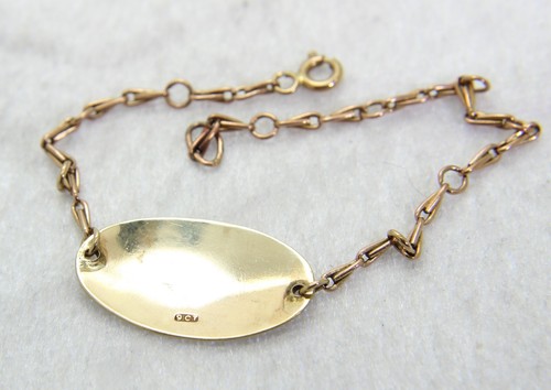 9ct Rose & Yellow Gold Edwardian 6.75 inch ID Identity Bracelet - Picture 3 of 6