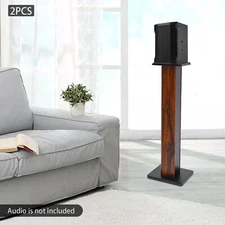 Speaker Stands 34 Inch Tall for Floor Speakers Sturdy MDF Wood Home Audio