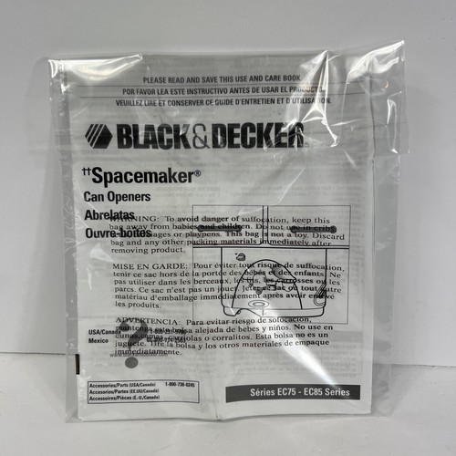 Black &Decker Spacemaker Can Opener EC75-EC85 Instruction Booklet - Picture 4 of 12