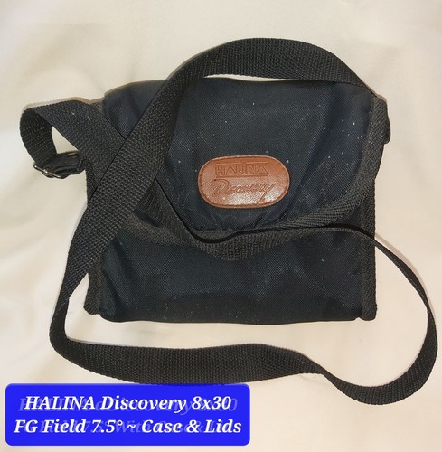 HALINA Discovery 8x30 Binoculars+ Lids +Soft Case & Straps Wide Angle F=7.5° VGC - Picture 22 of 23