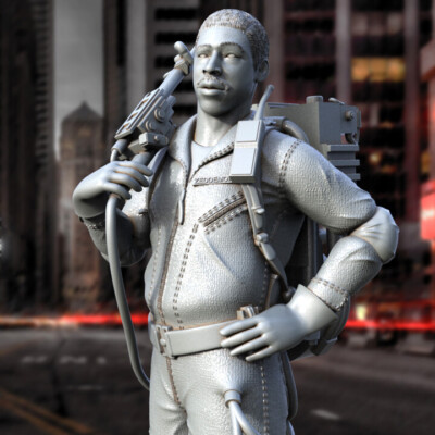 GHOSTBUSTERS ( ZEDDEMORE ), FILME, 1/4-1/24, FIGUR, FAN ART, 3D-DRUCK, STATUE