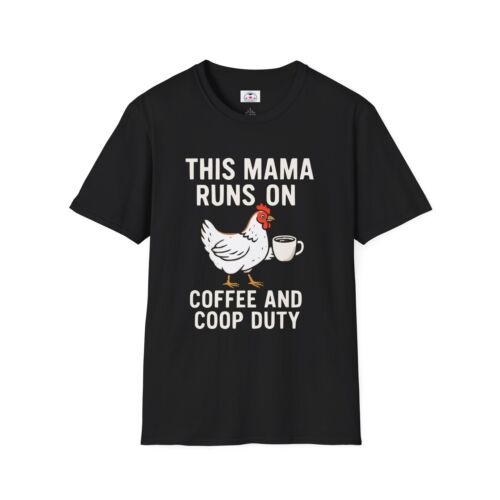 Farmhouse Style Women's T-Shirt Home This Mama Runs on Coffee Chicken Lover Gift - Picture 4 of 17