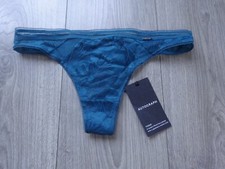 M&S MARKS & SPENCER AUTOGRAPH DARK TURQUOISE THONG STYLE KNICKERS UK SIZE 12