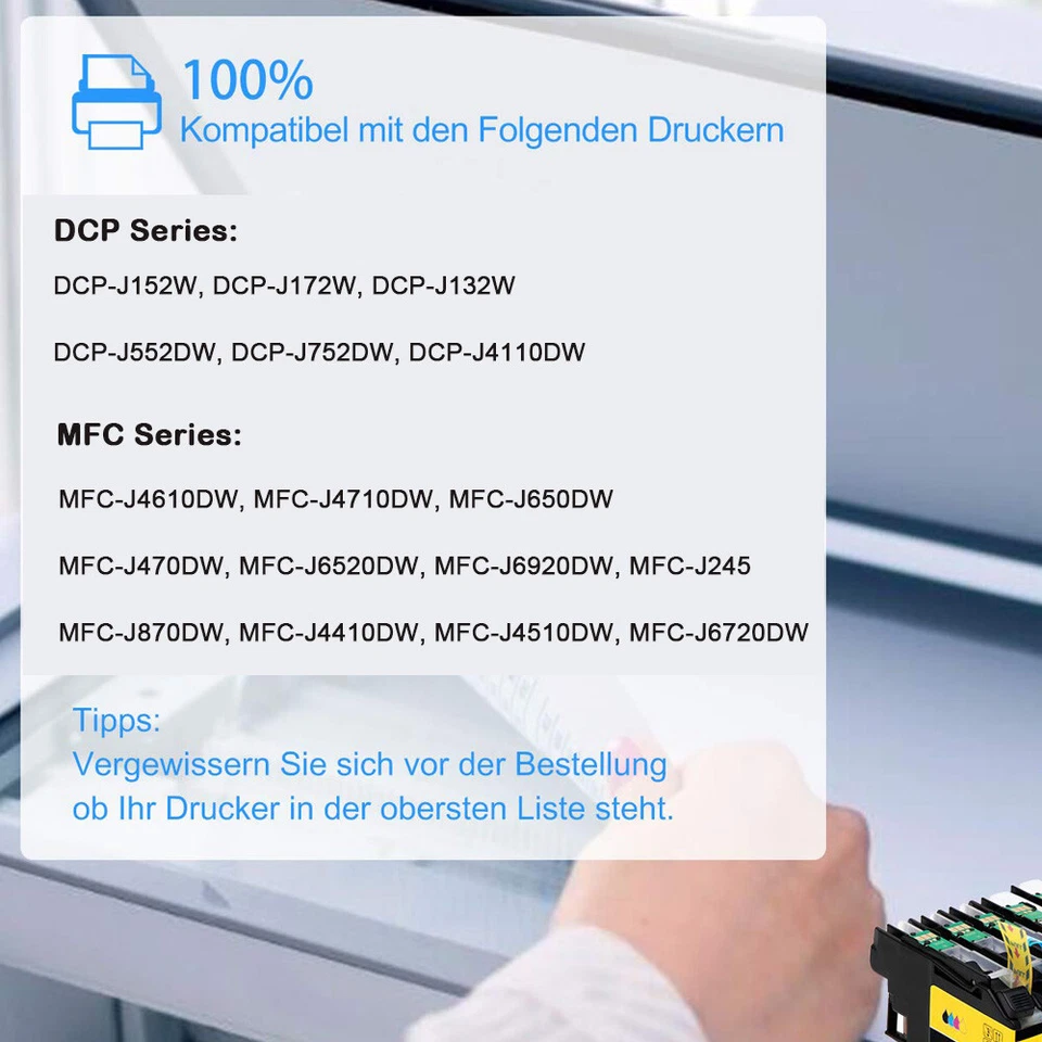 7x XL LC123 Druckerpatronen Kompatibel Brother LC123 für DCP-J4110DW MFC-J470DW - Bild 4 von 4