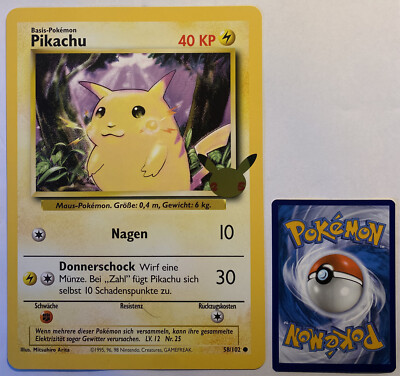 Pokemon Pikachu | XXL Jumbo Karte | Deutsch 58/102 Promo Celebrations | NM