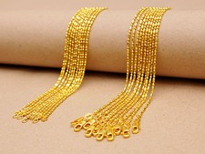 10PCS 16-30inches Jewelry 18K GOLD FILLED Column Ball Chains Necklaces Wholesale