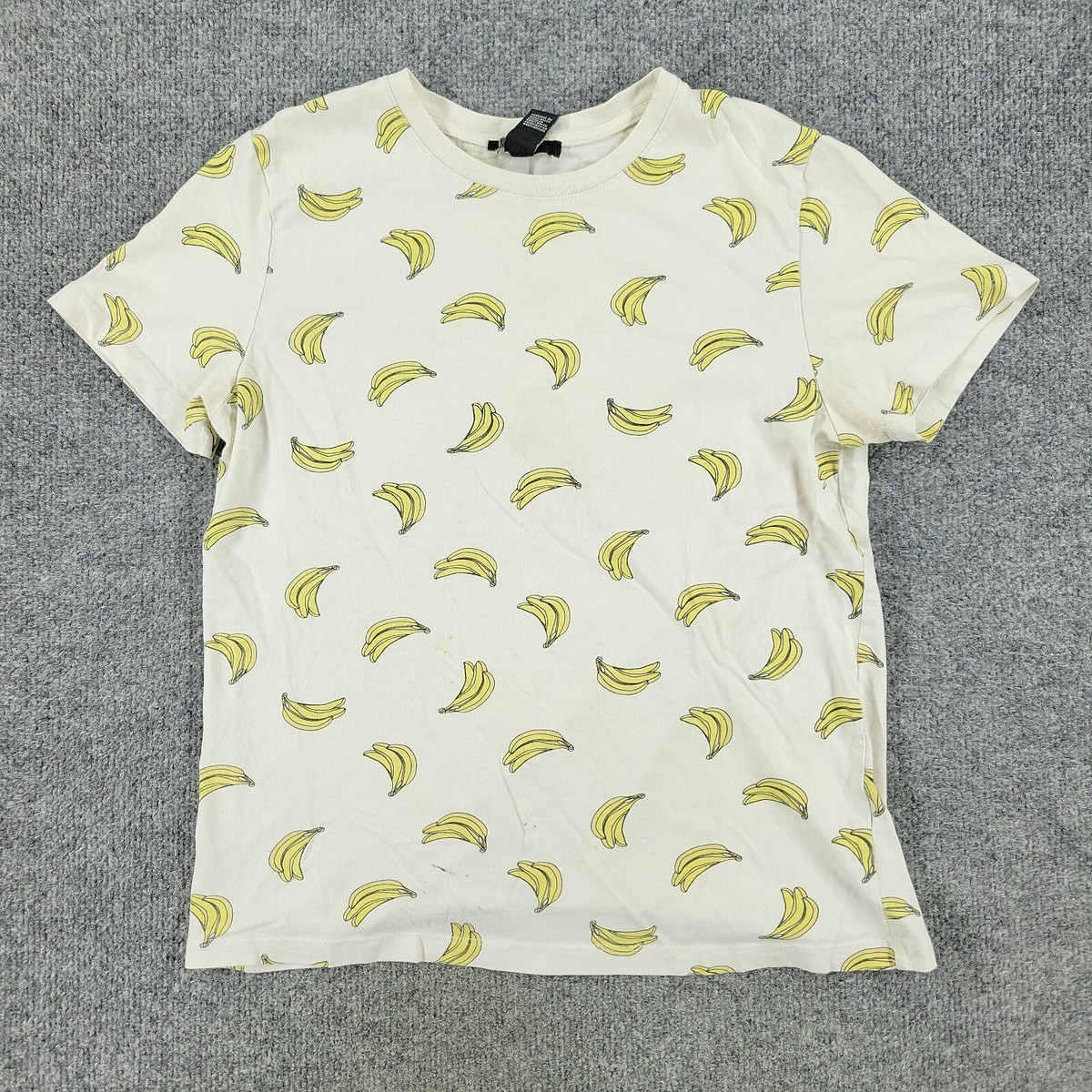 Forever 21 Shirt Women's Medium Beige Bananas AOP Graphic Tee