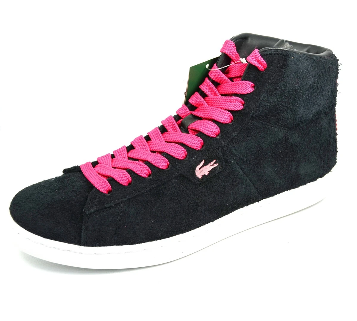 LACOSTE LIVE Broadwick Hi Top Suede Sneakers Black / Pink 10.5, 11 | eBay