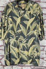 Tommy Bahama Men's Gray Floral Silk Casual Shirt L Large