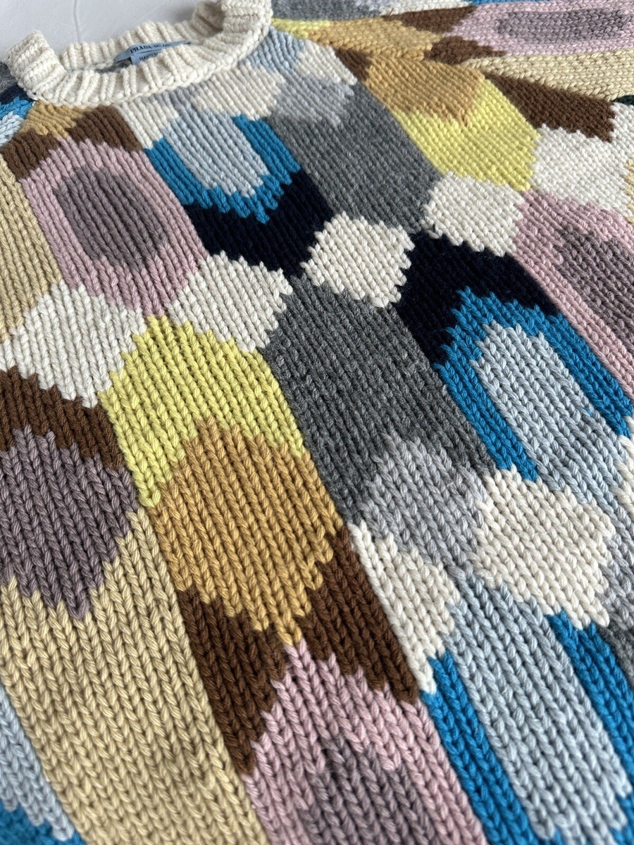 Prada Fall 2017 Iconic Runway Hand Knit Handmade Pattern Sweater