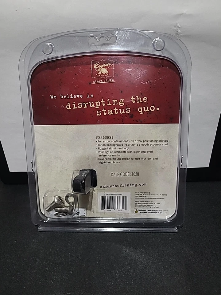 Cepillo de tiro con arco cajún reposaflechas de fuego - AA8CR021AU rojo y negro nuevo en paquete sellado Foto 4 de 4