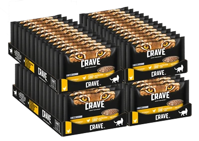 104x85g Crave Katzenfutter Nassfutter Beutell Multipack Sauce mit Huhn