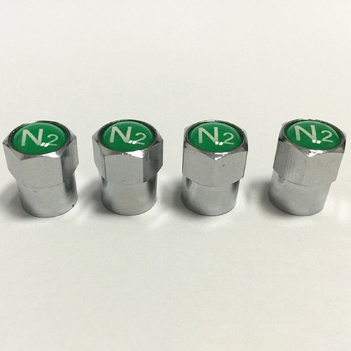 4PCS NITROGEN N2 Car Wheel Tire Valve Stem Caps Chrome Plating O-ring Sealed - Picture 9 of 12