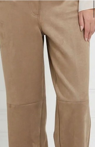 Dunnes Gallery Faux Suede Stretch Trousers Size 14 High Waisted New with Tags - Picture 5 of 24