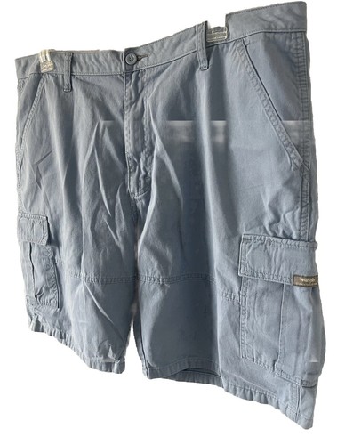 Wrangler Cargo Shorts Men's Size 40 Reg Blue Cotton Canvas Outdoor Hiking Trail - Picture 2 of 8