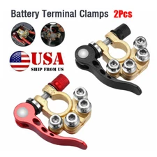 2x Quick Disconnect Cables Connectors Car Battery Post Clamp Terminal Connection