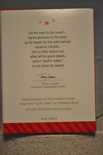 Hallmark - Surfin' Safari Santa - Magic Sound - Santa's Surf Shop Ornament - Picture 3 of 5
