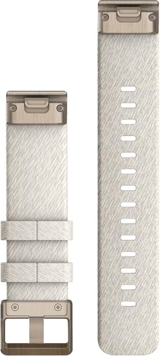 Garmin QuickFit 20mm Watch Band Cream Heathered Nylon with Cream Gold Hardware - Picture 2 of 2