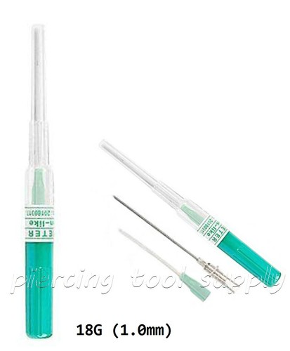 Sterilized Disposable Cannula Body Piercing Needle Nose Lip Navel Nipple 22g-14g - Picture 4 of 6
