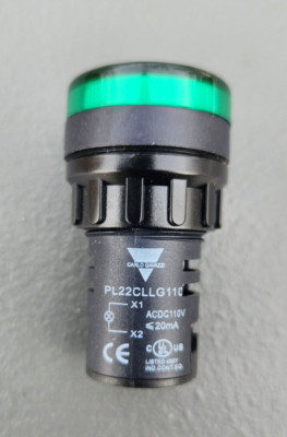 PL22CLLG110 PILOT LIGHT, COMPACT, LOW LENS, 110 VAC/DC, GREEN LED