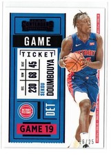 2020-21 Panini Contenders SEKOU DOUMBOUYA PURPLE GAME TICKET #30 PISTONS /25