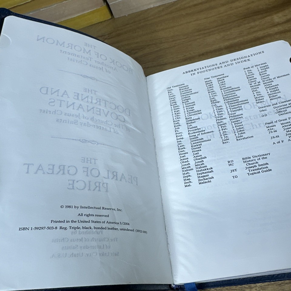 1981 LDS Mormon Triple Combination Scriptures Good Bonded Leather