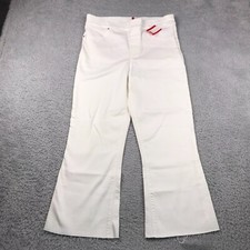 Spanx Jeans Womens XL White High Rise Pull On Cropped Flare Stretch NEW NWT