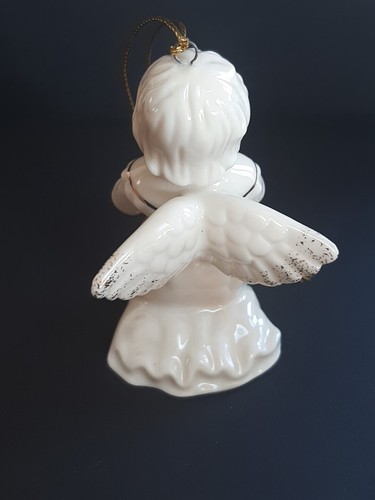 Mikasa Holiday Magic Porcelain Praying Kneeling Angel Christmas Ornament W Gold - Picture 4 of 8