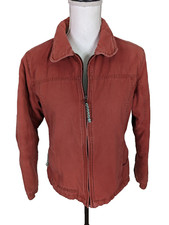 Columbia Insulated Size Medium Women Red Canvas Barn Chore Coat Shirt Jacket