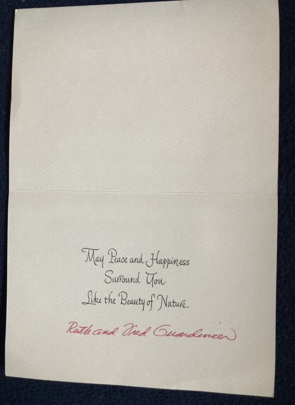 Golden Age Quality / DC Comics Artist FRED GUARDINEER signed Thanksgiving Card