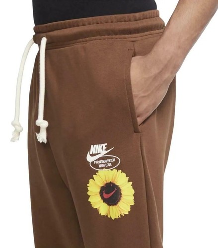 Jogger in terry francese Nike Sportswear ricamati girasole marrone taglia: Large - Foto 2 di 6