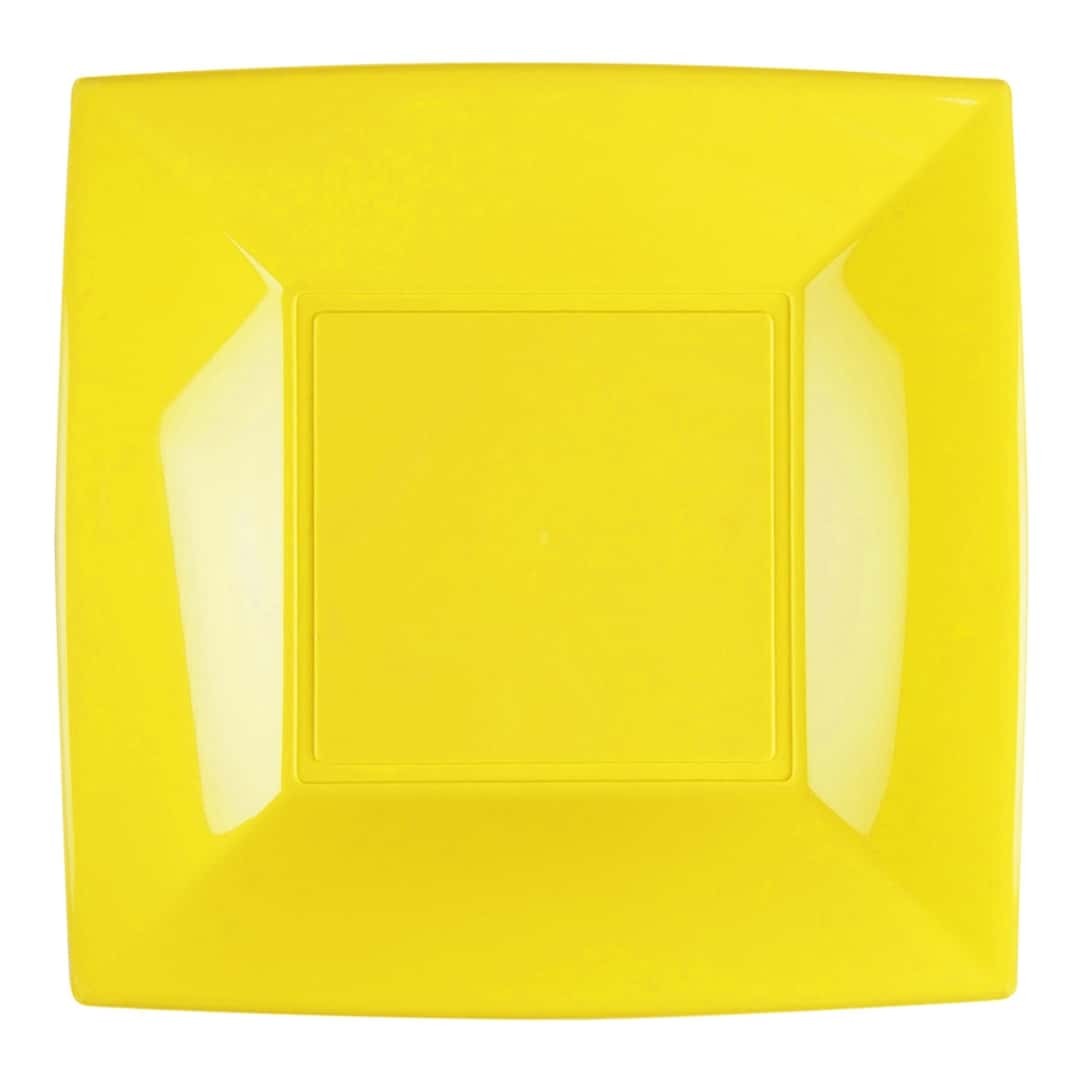 Square Dessert Plates Nice Yellow Lemon 18X18 CM 8Pk GOLDPLAST - Parties