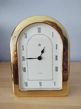Vintage  Quartz Arched  Gold Tone Shelf Table Mantel Clock England NOS