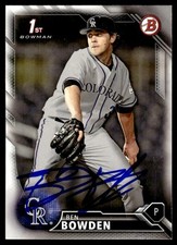 2016 Bowman Draft Baseball Ben Bowden Colorado Rockies #BD-36 Signed