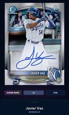 Digital Card - Javier Vaz Chrome Prospect Signature Super Rare Bowman 25