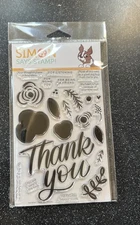 Simon Says Stamp Thank You  Flowers Clear Stamp Set~New in Package/NLA