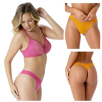 Gossard Glossies Thong Semi Sheer Classic Knickers Womens Lingerie 6256