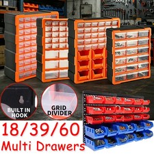 18/30/39/60 Multi Drawer Parts Storage Cabinets Unit Organiser Garage Tool Box