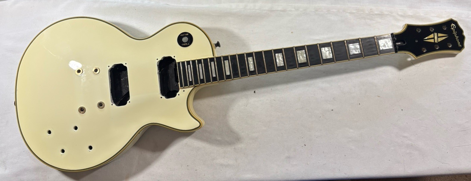 2010 Epiphone Les Paul Custom Alpine White Husk Repaired Body Neck Project