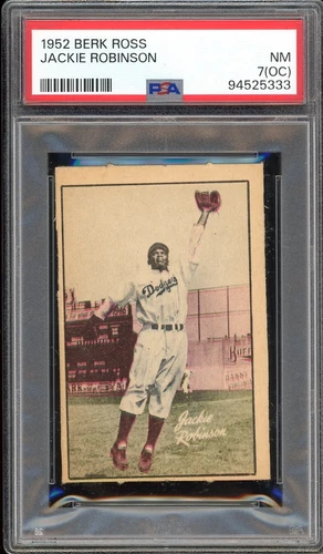 1952 Berk Ross Jackie Robinson Card HOF - Certified PSA 7 OC (NM - Near Mint)