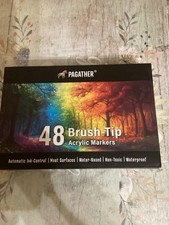 Pagather 48 Colors Acrylic Paint Markers, Brush Tip New Sealed