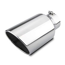 Exhaust Tip 5" Inlet 8" Outlet 15" Long Rolled End Angle 5  x8"x15" Polished