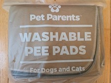 Pet Parents Pkg 2 Washable Pee Pads 24"X36" Dogs Cats Grey  Tan Waterproof NEW