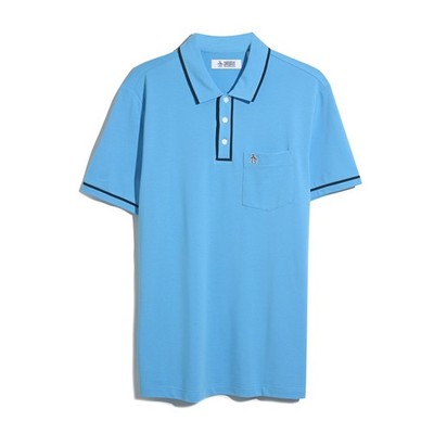 ORIGINAL PENGUIN EARL PIQUE POLO SHIRT IN BONNIE BLUE -MEDIUM DHL NEXT DAY