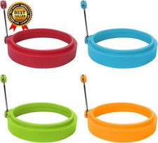 Food Grade Silicone Egg Rings Multicolor Egg Ring Molds for Cooking...
