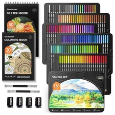 138 Colors Professional Colored Pencils, Soft Core Coloring Pencils Set with 1