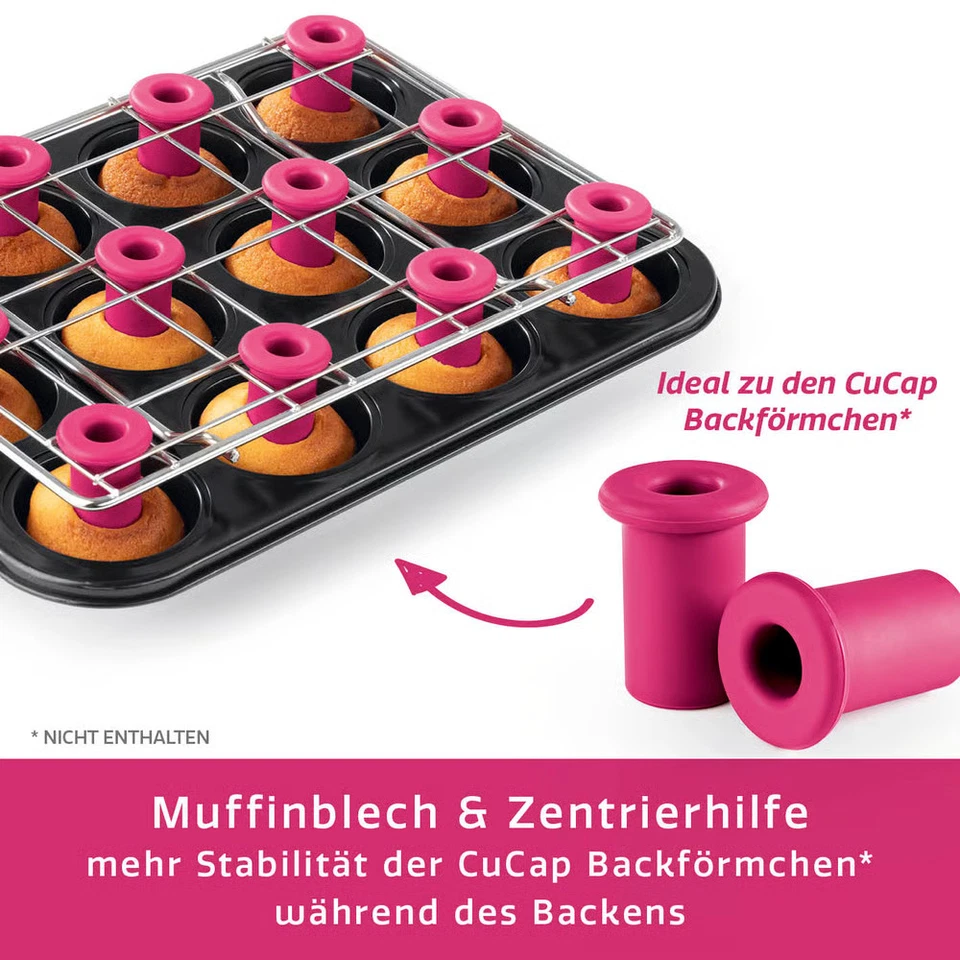 DHDL CuCap Backblech & Backgitter Set mit Zentrierhilfe Muffins Cupcakes backen - Bild 2 von 4