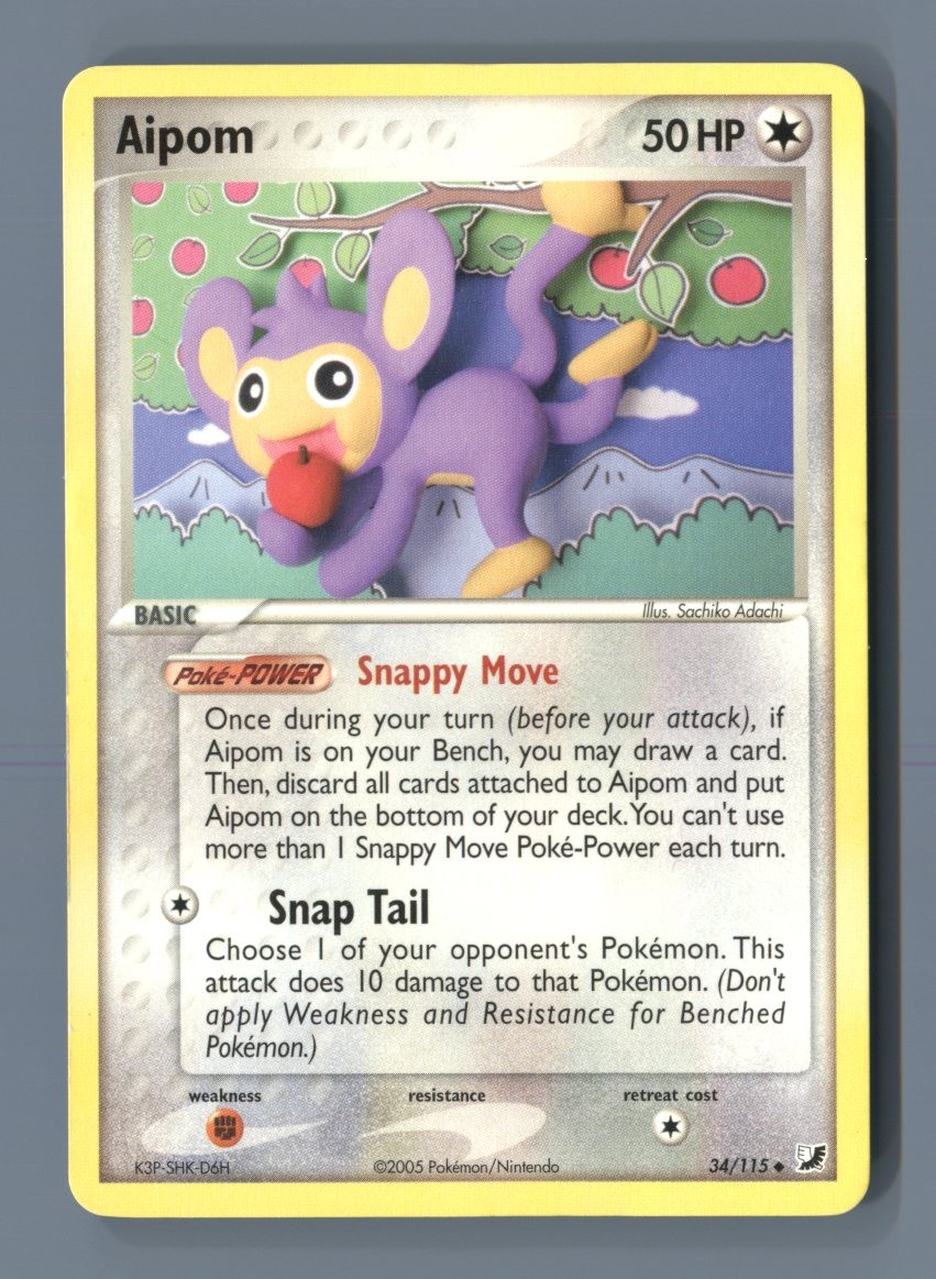 Aipom 34/115 Uncommon Unseen Forces Pokemon Lightly Played