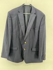 Ralph Lauren Mens 48R Blazer Sport Coat Suit Jacket 100% Wool Navy Gold Button